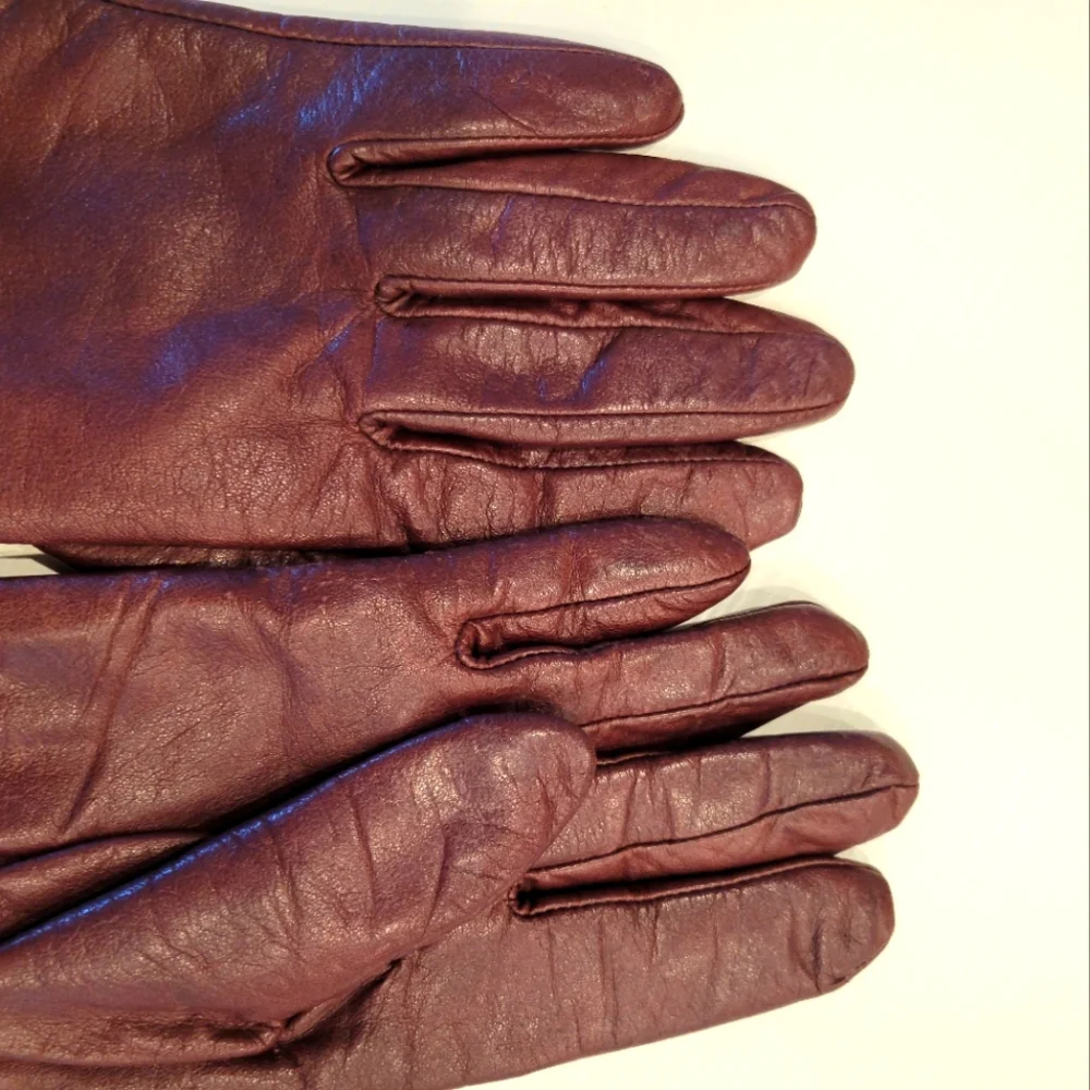LADIES BROWN LINED WINTER LEATHER GLOVES